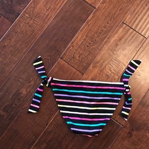 Victoria’s Secret stripe tie swim bottom neon